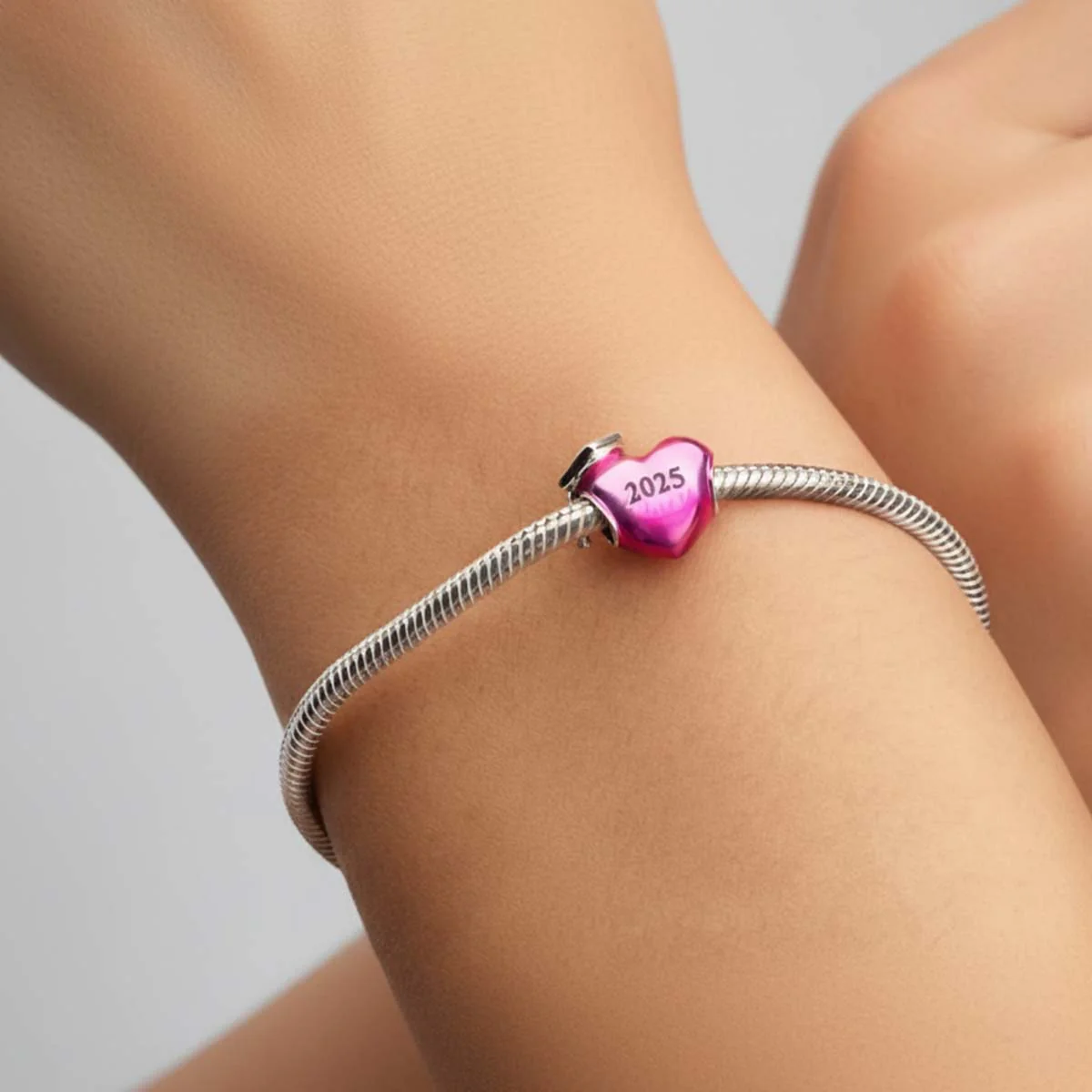 2025 Graduation Pink Heart Charm Hallmarked S925 Sterling Silver - Image 3