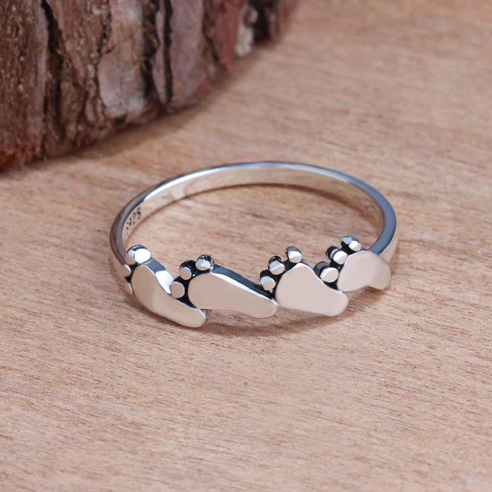 Baby child feet Sterling Silver Ring - Image 3