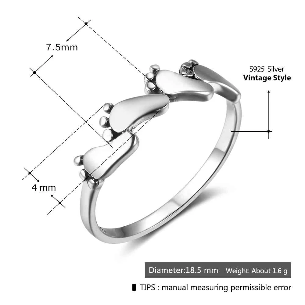 Baby child feet Sterling Silver Ring - Image 7