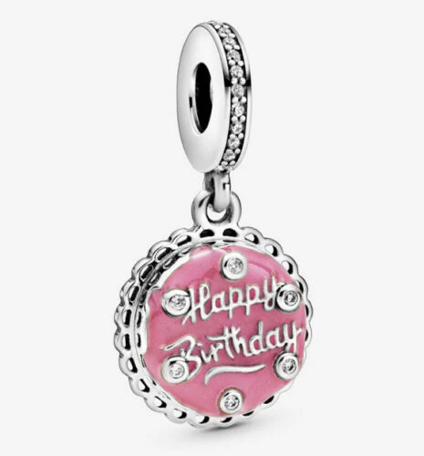 Birthday Cake Dangle Charm Hallmarked S925 Sterling Silver - Image 3