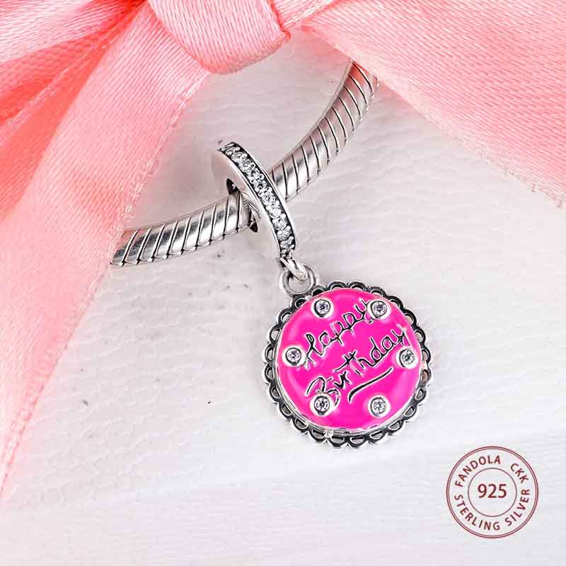 Birthday Cake Dangle Charm Hallmarked S925 Sterling Silver - Image 6