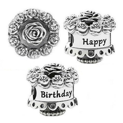 Birthday Celebration Cake Charm Hallmarked S925 Sterling Silver - Image 3