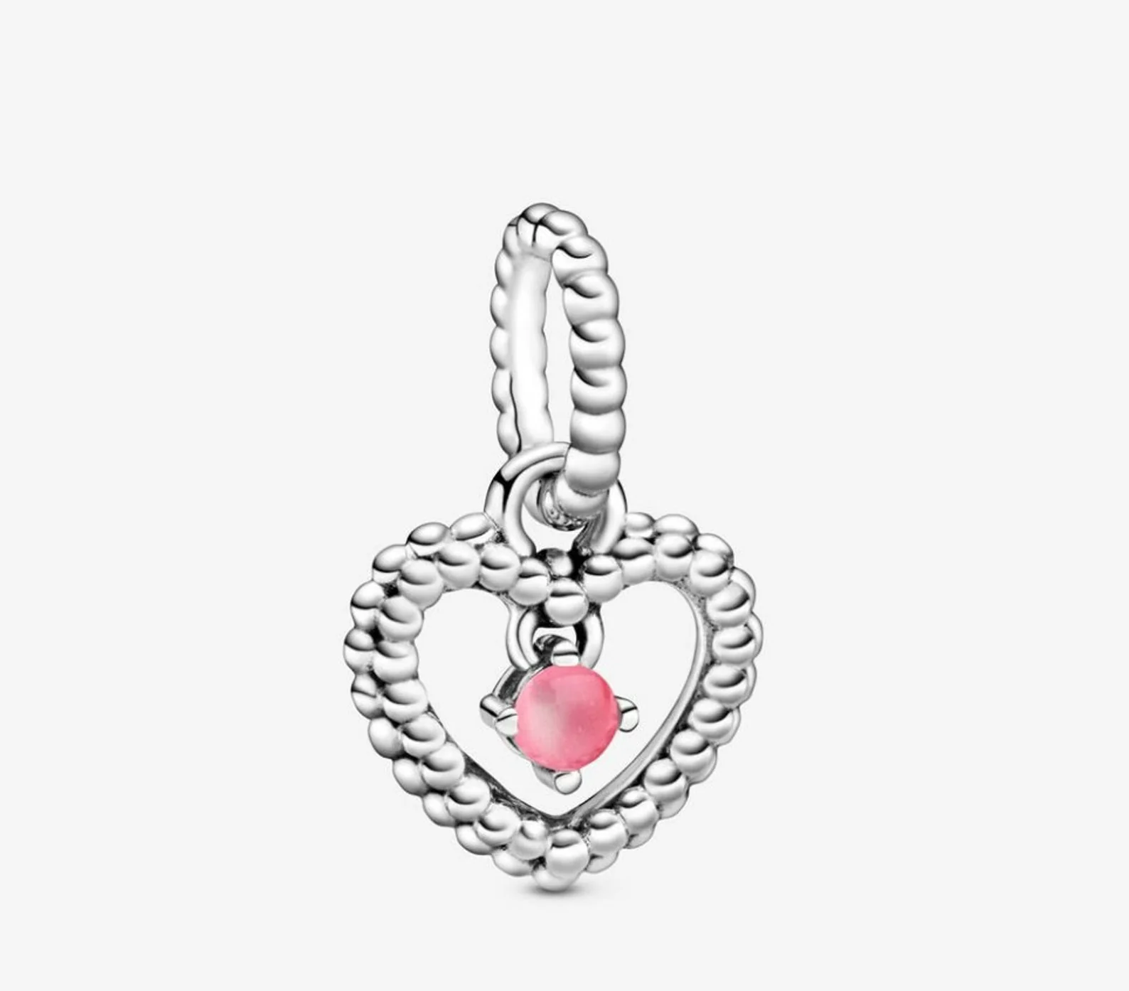 Birthstone Heart Months Dangle Silver Charm S925 Sterling Silver Charms Collection - Image 11