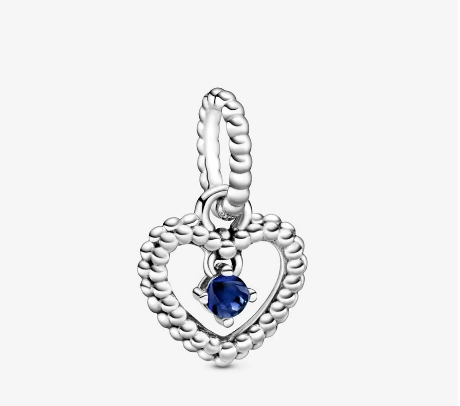 Birthstone Heart Months Dangle Silver Charm S925 Sterling Silver Charms Collection - Image 12