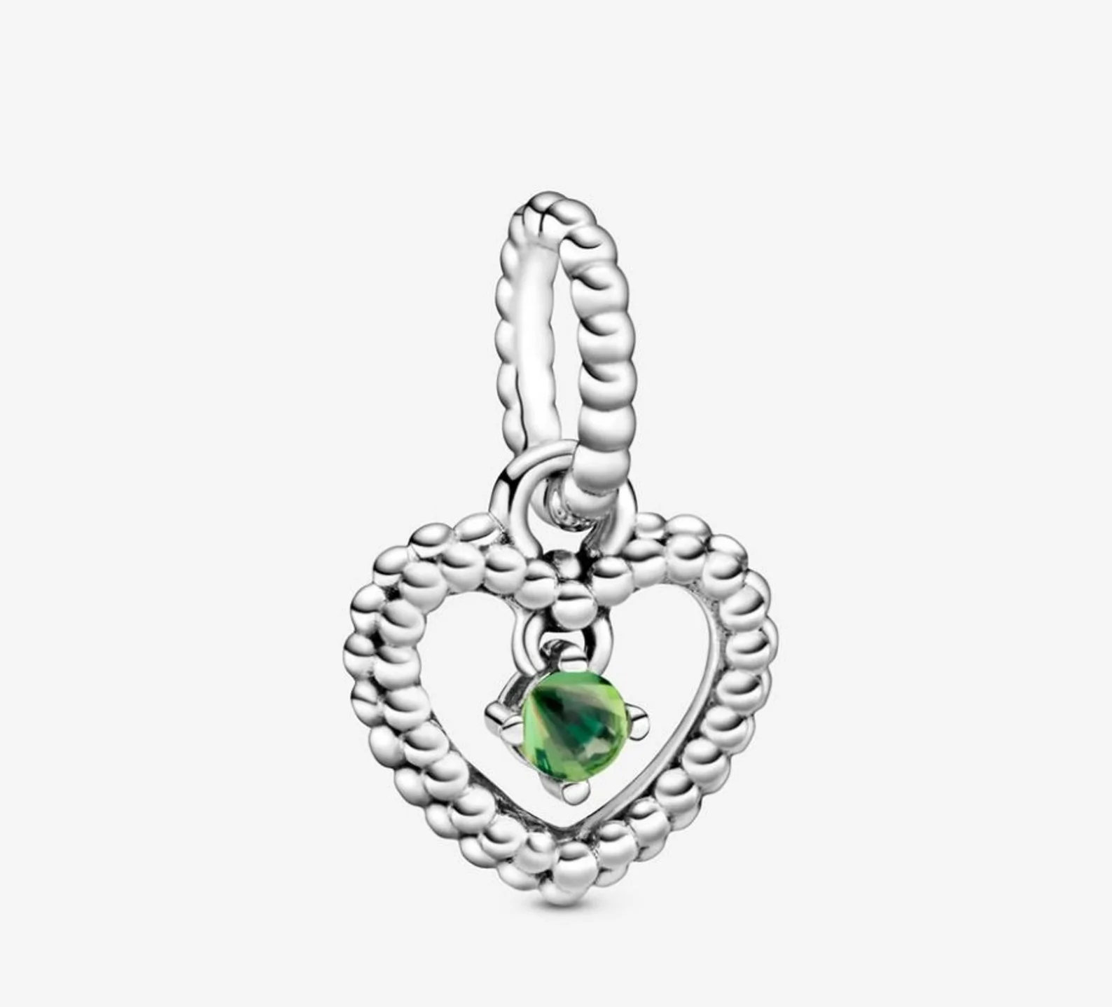 Birthstone Heart Months Dangle Silver Charm S925 Sterling Silver Charms Collection - Image 3