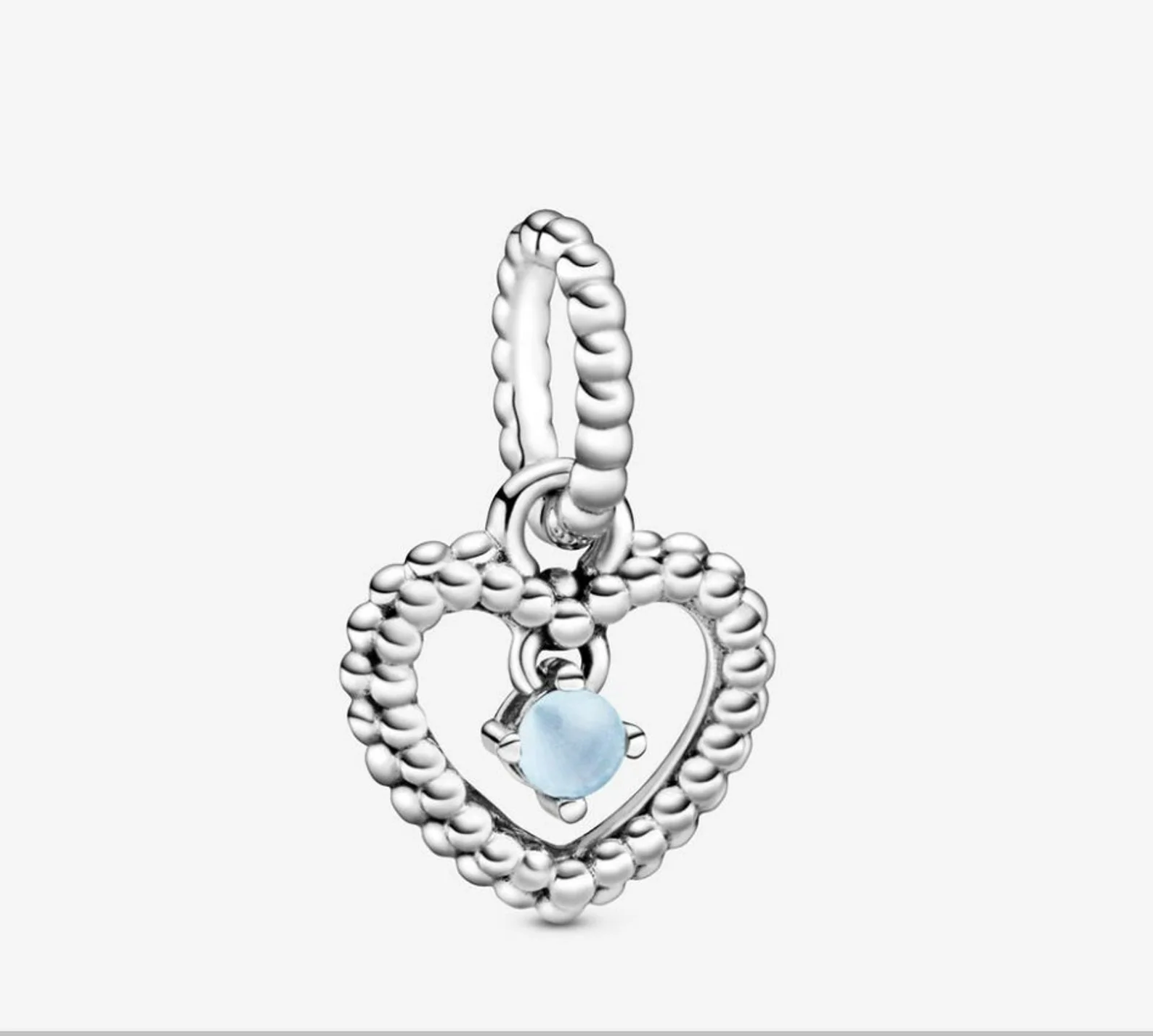 Birthstone Heart Months Dangle Silver Charm S925 Sterling Silver Charms Collection - Image 4