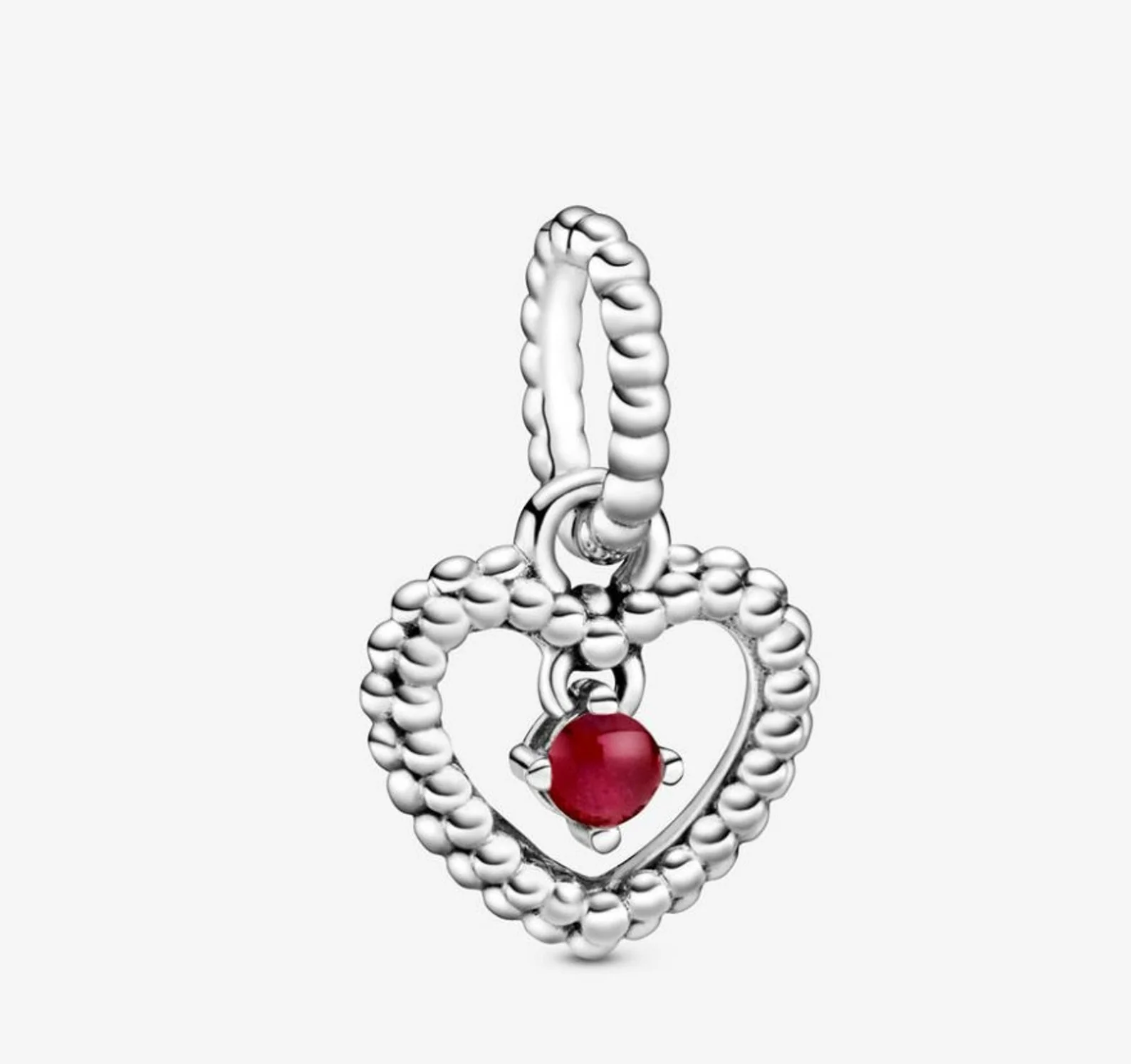 Birthstone Heart Months Dangle Silver Charm S925 Sterling Silver Charms Collection - Image 6
