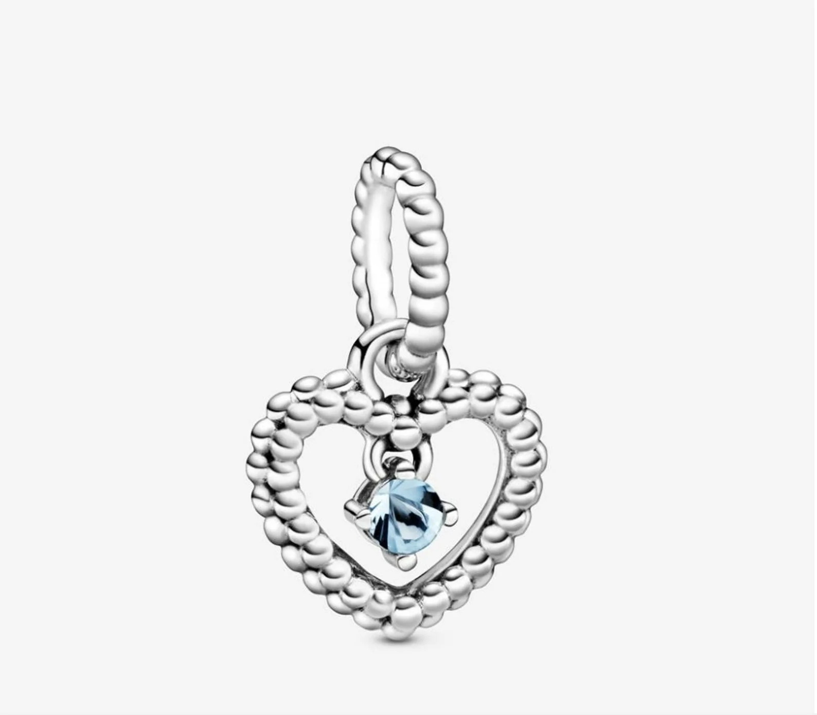 Birthstone Heart Months Dangle Silver Charm S925 Sterling Silver Charms Collection - Image 8