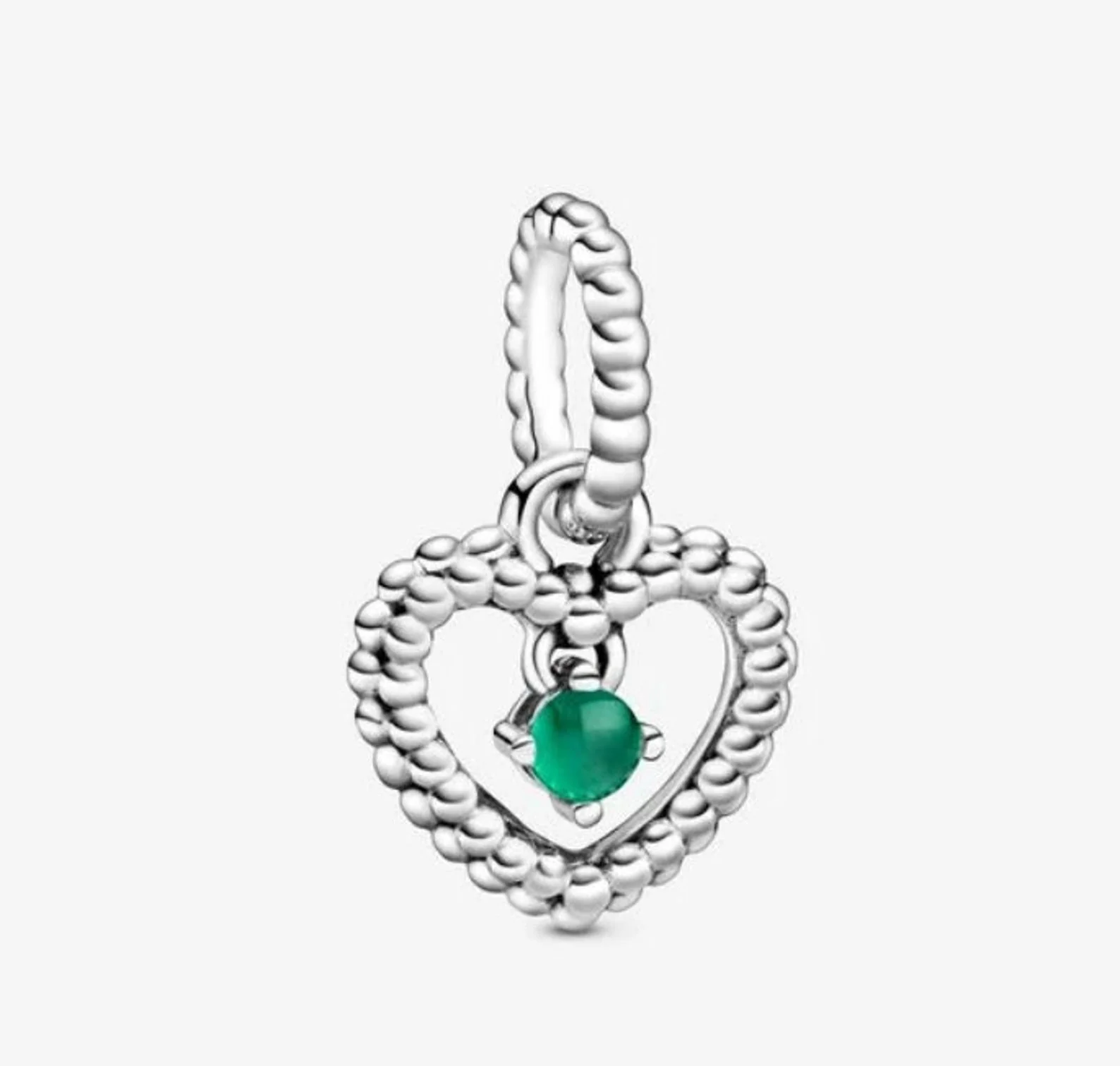 Birthstone Heart Months Dangle Silver Charm S925 Sterling Silver Charms Collection - Image 9
