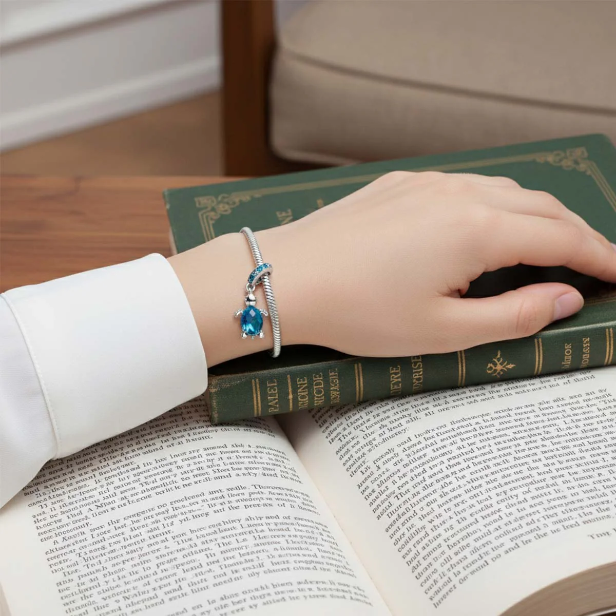 Blue Murano Turtle Dangle Charm Hallmarked S925 Sterling Silver - Image 4