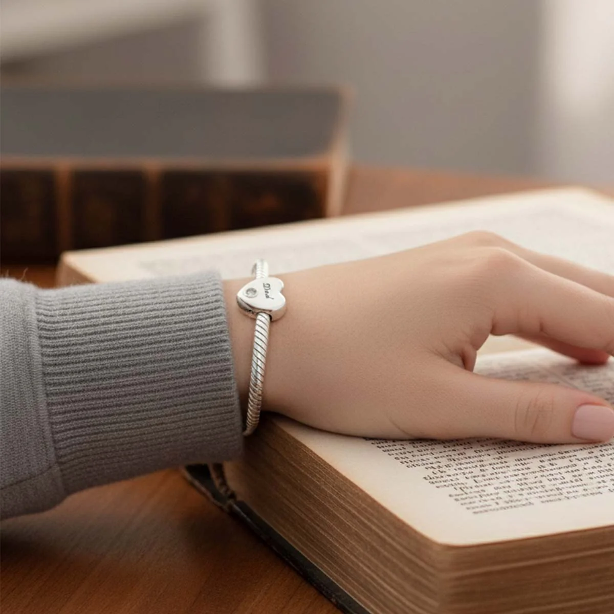 Dad Heart Charm Hallmarked S925 Sterling Silver - Image 3