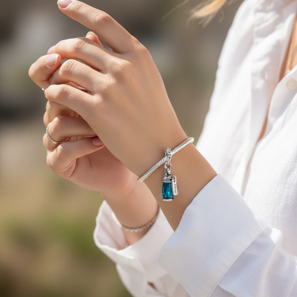 Disney Alice in Wonderland Drink Me Dangle Charm Hallmarked S925 Sterling Silver - Image 4