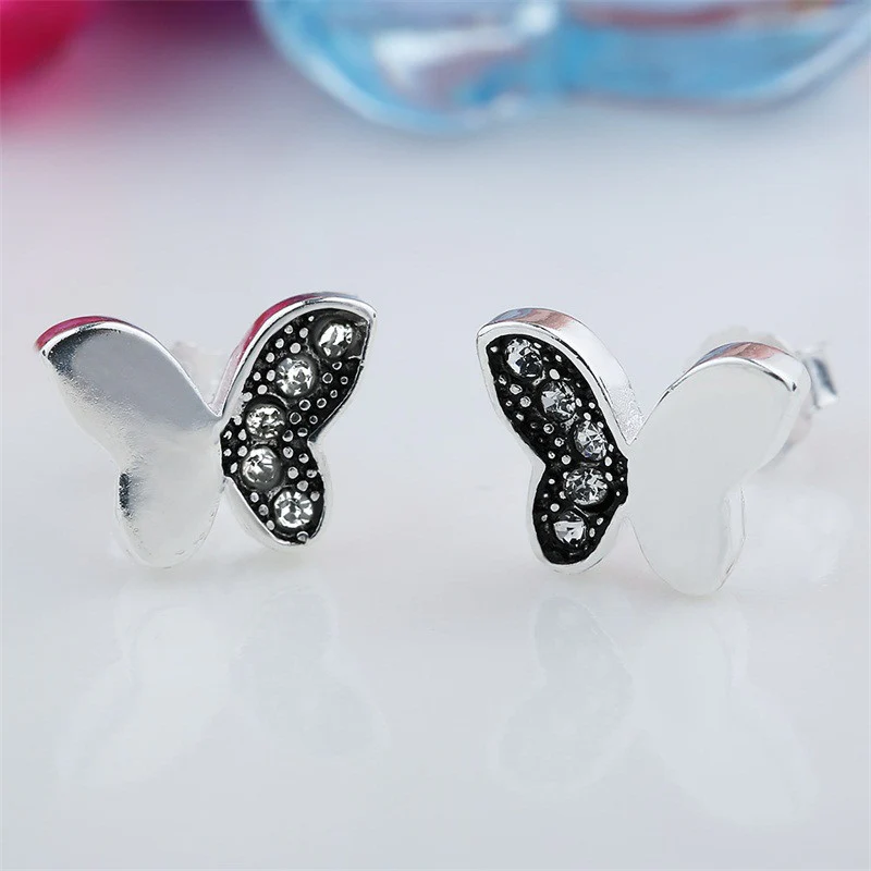 Fluttering Butterflies Sterling Silver stud Earrings - Image 3