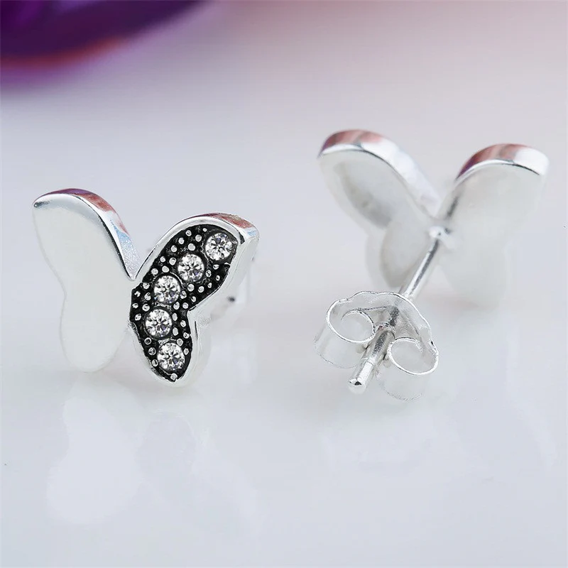 Fluttering Butterflies Sterling Silver stud Earrings - Image 4