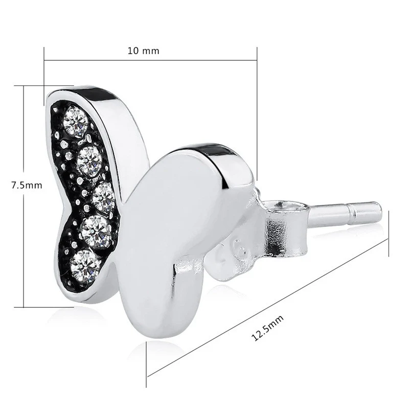 Fluttering Butterflies Sterling Silver stud Earrings - Image 8