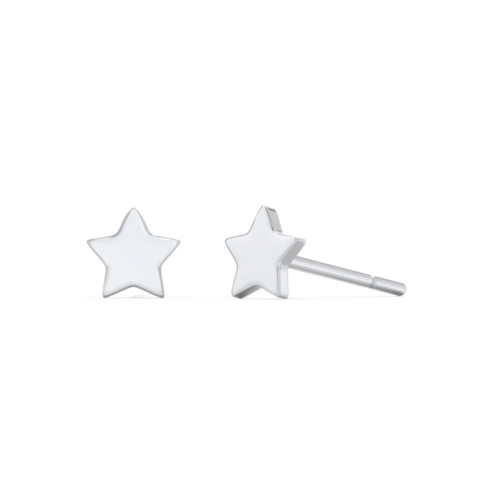 Mini Star Sterling Silver Stud Earrings - Image 3