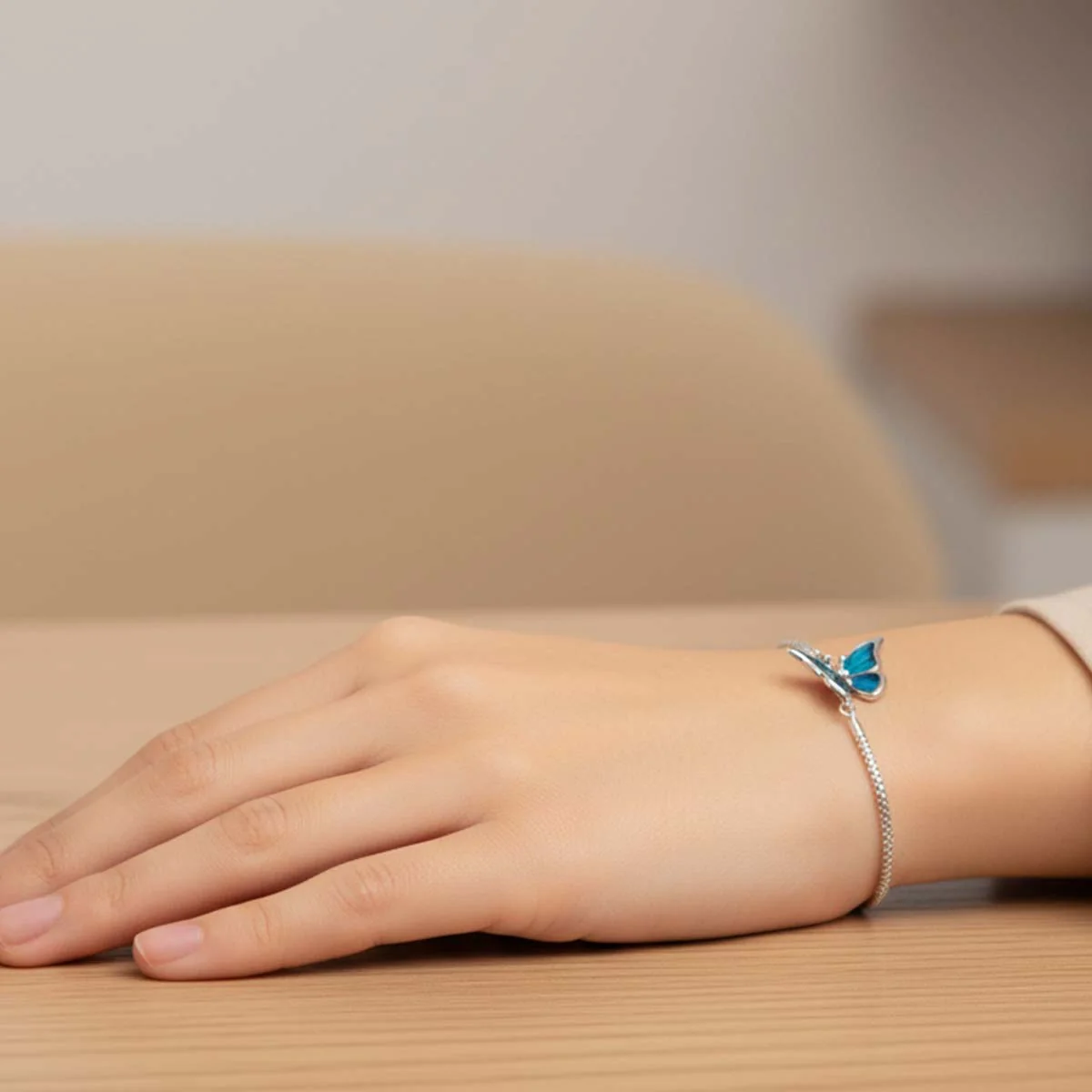 Oversized Butterfly Charm Hallmarked S925 Sterling Silver - Image 4