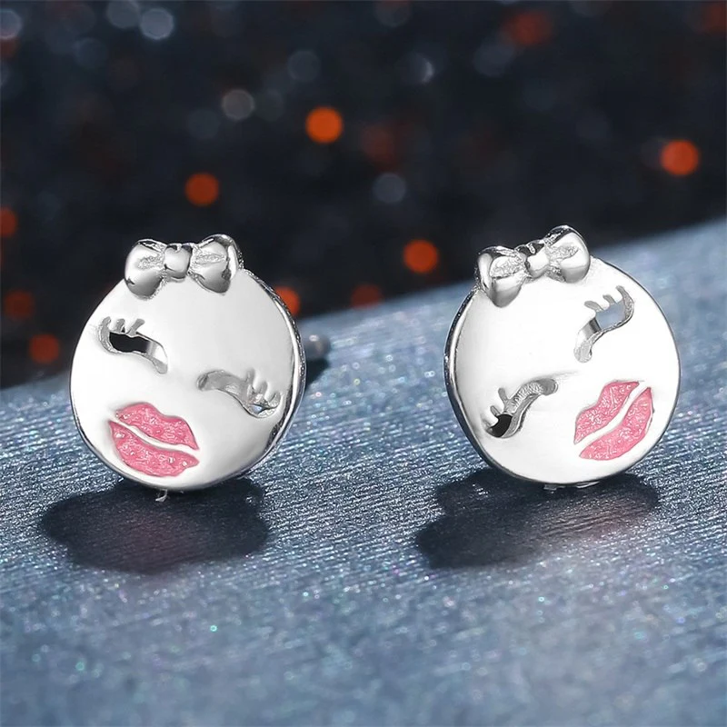 Playful Wink Sterling Silver stud Earrings - Image 3
