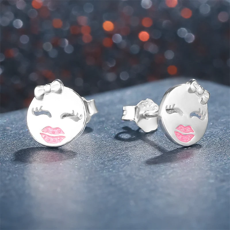 Playful Wink Sterling Silver stud Earrings - Image 4