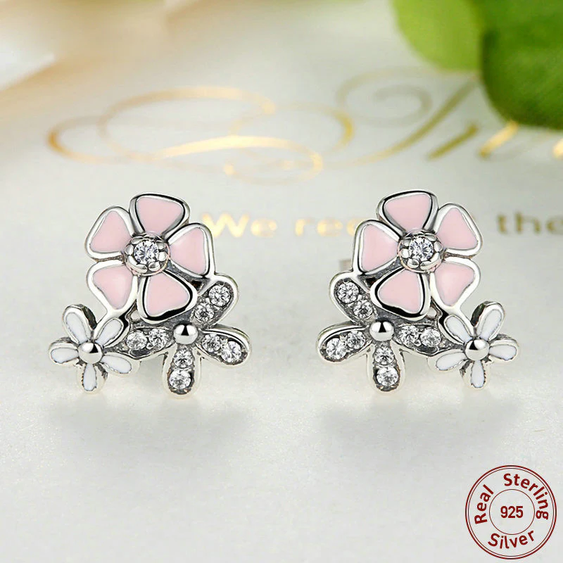 Poetic Bloom Sterling Silver stud Earrings - Image 4