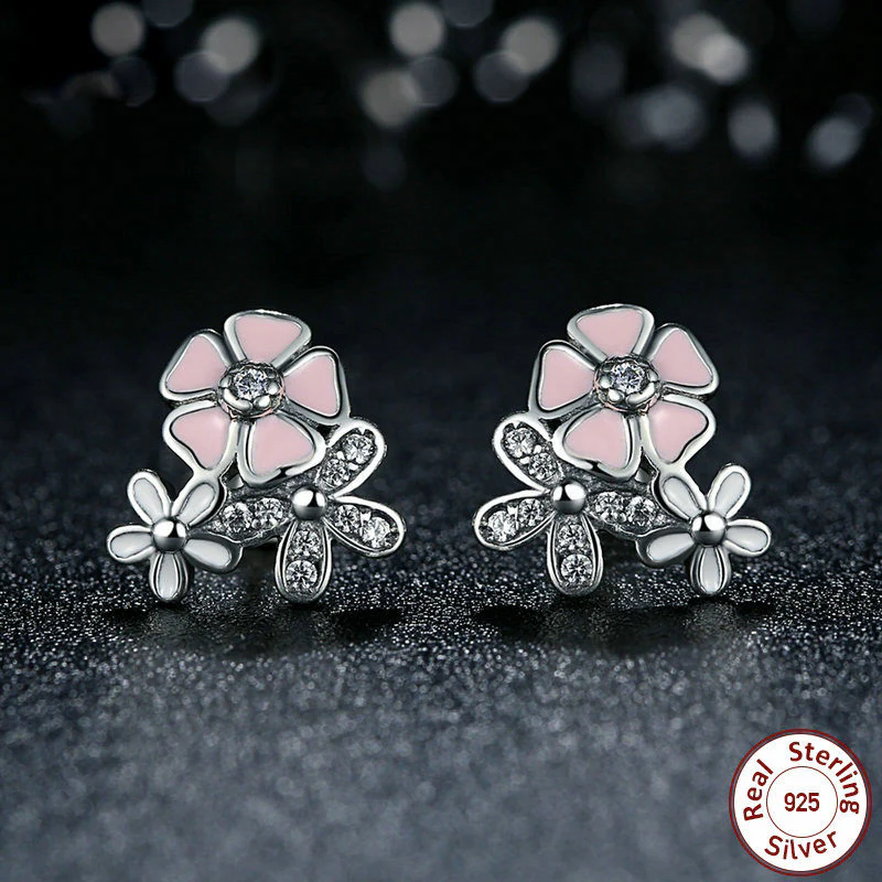 Poetic Bloom Sterling Silver stud Earrings - Image 5