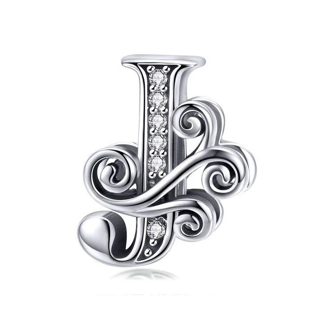 S925 Classic Alphabets A to Z Sterling Silver Charms Collection - Image 11