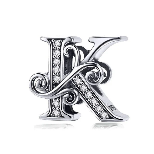 S925 Classic Alphabets A to Z Sterling Silver Charms Collection - Image 12