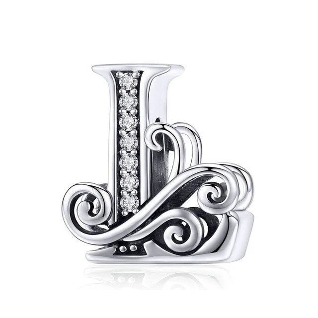 S925 Classic Alphabets A to Z Sterling Silver Charms Collection - Image 13