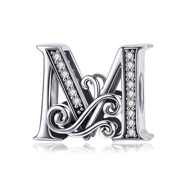 S925 Classic Alphabets A to Z Sterling Silver Charms Collection - Image 14