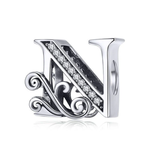 S925 Classic Alphabets A to Z Sterling Silver Charms Collection - Image 15
