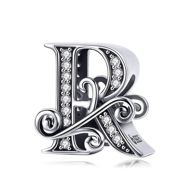 S925 Classic Alphabets A to Z Sterling Silver Charms Collection - Image 19