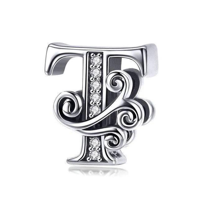 S925 Classic Alphabets A to Z Sterling Silver Charms Collection - Image 21
