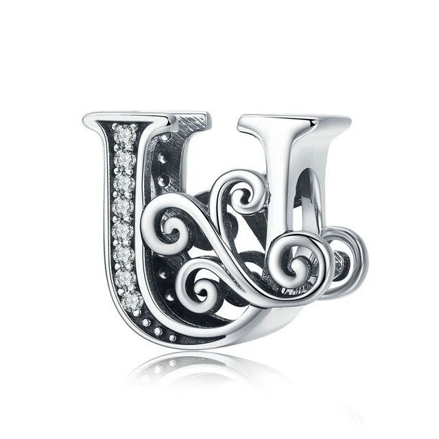 S925 Classic Alphabets A to Z Sterling Silver Charms Collection - Image 22