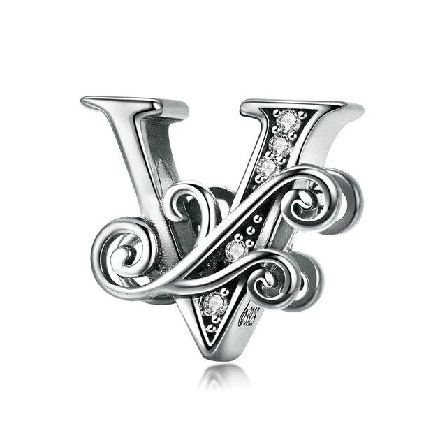 S925 Classic Alphabets A to Z Sterling Silver Charms Collection - Image 23