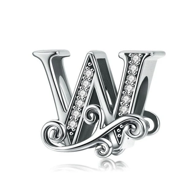 S925 Classic Alphabets A to Z Sterling Silver Charms Collection - Image 24