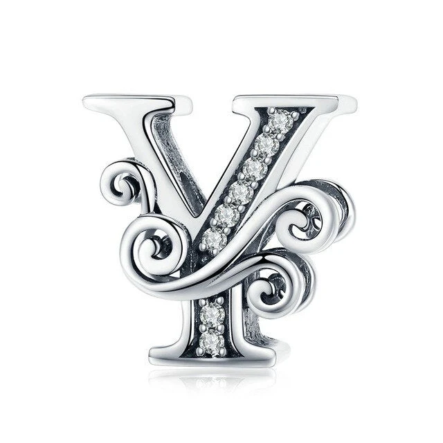 S925 Classic Alphabets A to Z Sterling Silver Charms Collection - Image 26
