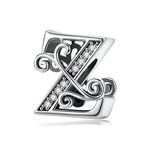 S925 Classic Alphabets A to Z Sterling Silver Charms Collection - Image 27