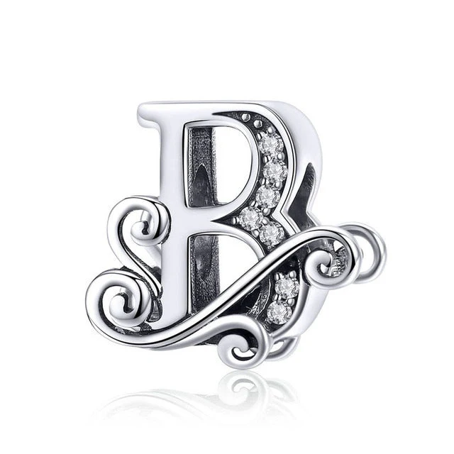 S925 Classic Alphabets A to Z Sterling Silver Charms Collection - Image 3