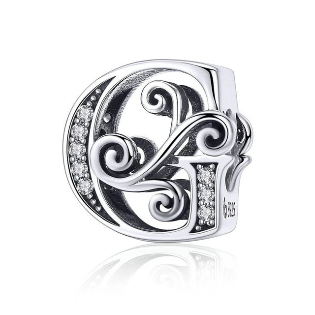 S925 Classic Alphabets A to Z Sterling Silver Charms Collection - Image 8