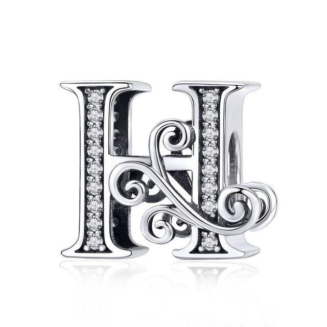 S925 Classic Alphabets A to Z Sterling Silver Charms Collection - Image 9