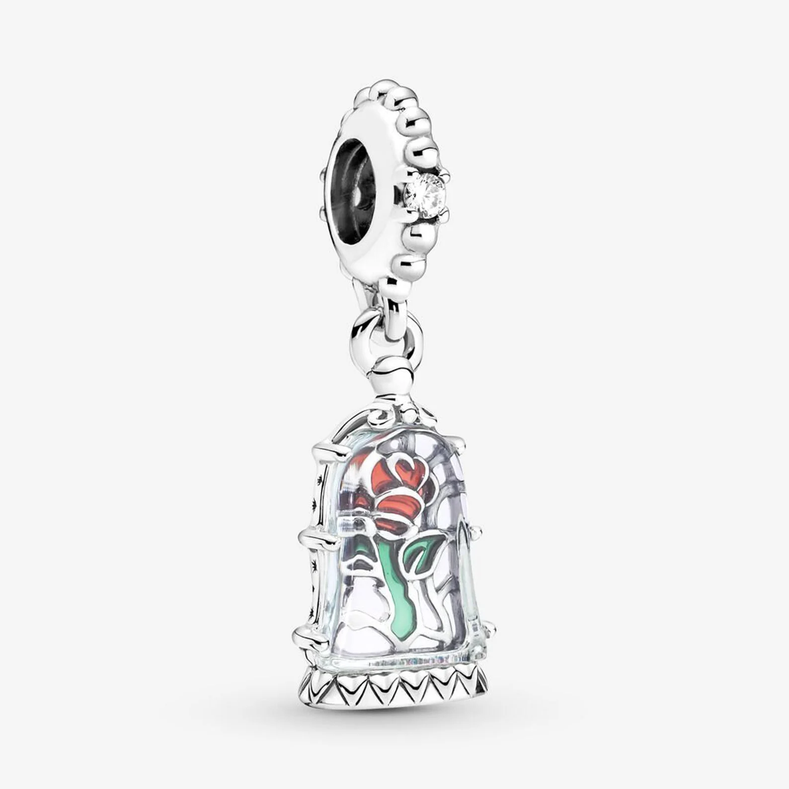 S925 Disney Beauty & Beast Dancing Belle Enchanted Rose Princess Sterling Silver Charms Collection - Image 5