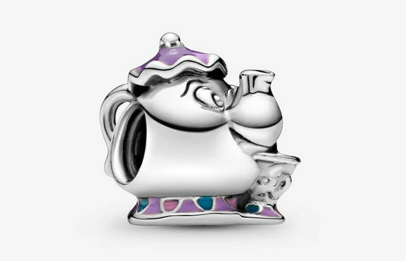 S925 Disney Beauty & Beast Dancing Belle Enchanted Rose Princess Sterling Silver Charms Collection - Image 8