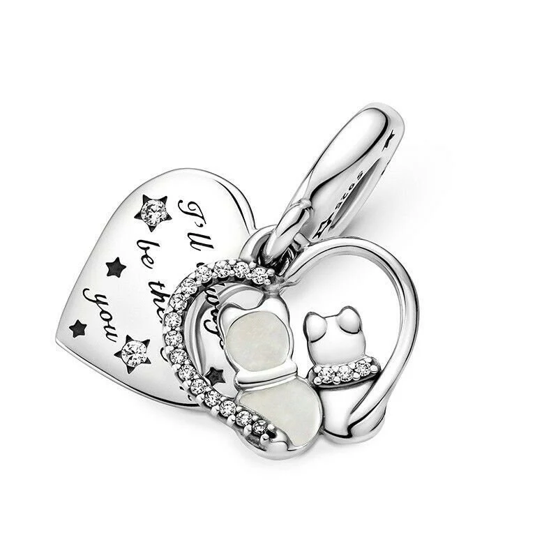 S925 Kitten & Yarn Ball Cats Hearts Love Kittens Sterling Silver Charms Collection - Image 3