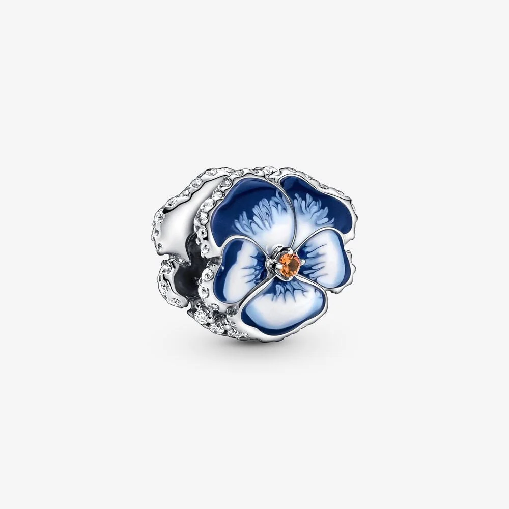 S925 Pansy Flowers Cute Caterpillar Cute Chick Butterfly Regal Crown Sterling Silver Charms Collection - Image 10