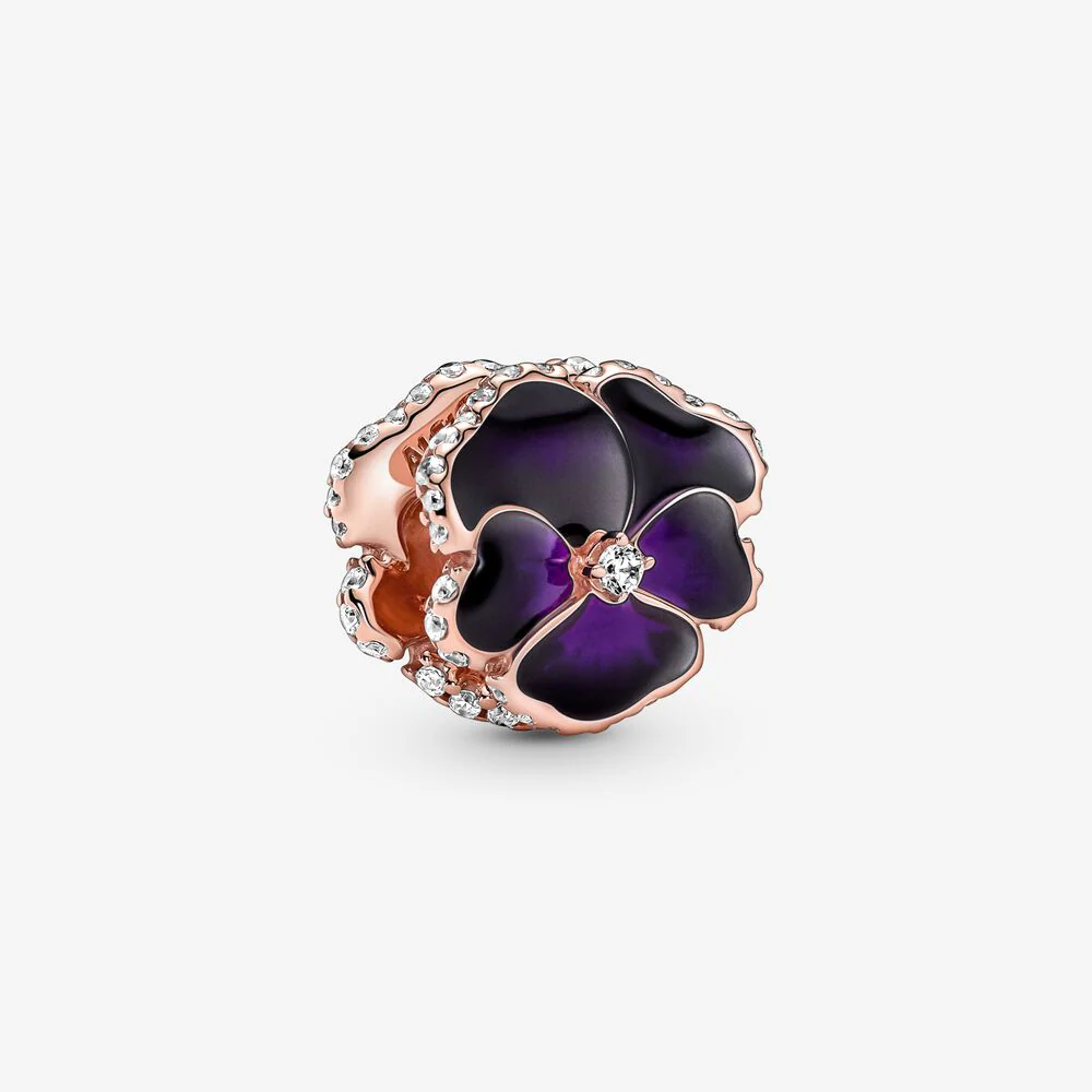 S925 Pansy Flowers Cute Caterpillar Cute Chick Butterfly Regal Crown Sterling Silver Charms Collection - Image 14