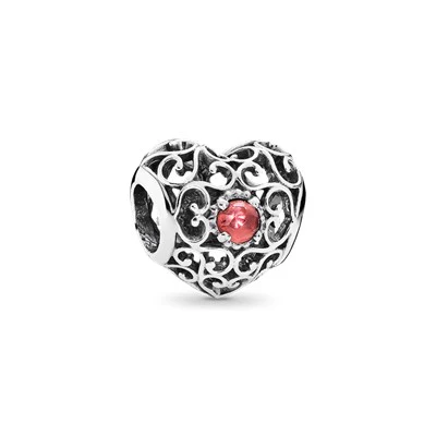 S925 Signature Heart Birthstone Months Sterling Silver Charms Collection - Image 6