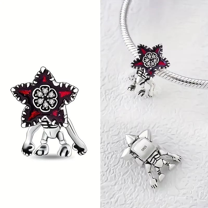 Stranger Things Moveable Demogorgon Charm Hallmarked S925 Sterling Silver - Image 3