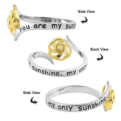 You Are My Sunshine, My Only Sunshine Sterling Silver Ring - Image 6